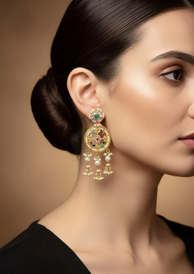 Traditional Temple Motif Earrings