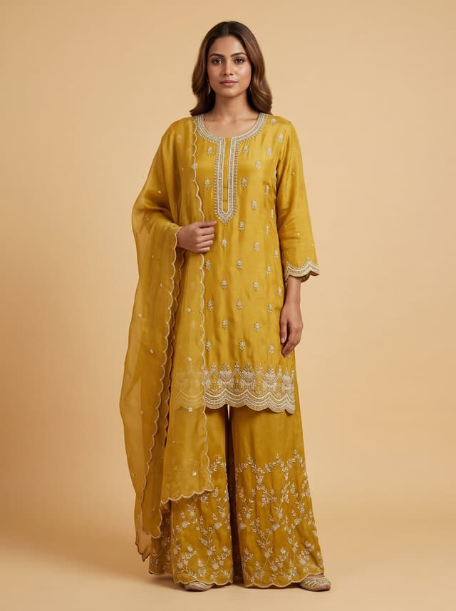 Ochre Mustard Palazzo Set